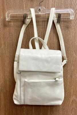 White Leather Back-Pack Purse