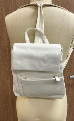 White Leather Back-Pack Purse
