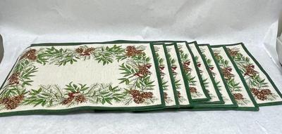 Vintage Christmas Placemats - Pine Needles & Pinecones