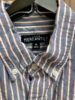 J Crew Mercantile Long Sleeve Button up Shirt striped blue red white