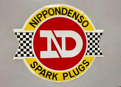 Large 13" Nippondenso Spark Plugs Advertising Decal ND (1 of 2)