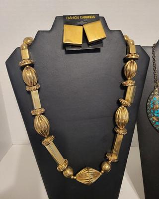 BRASS NECKLACES EARRINGS AND BRACELET