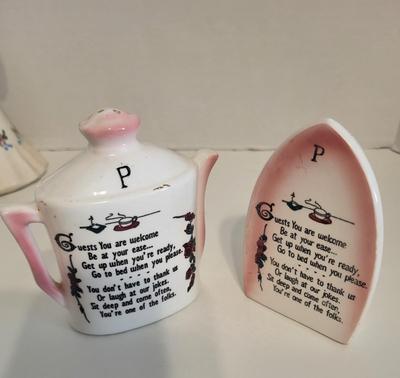 DeLee Art FIGURINE AND 2 SETS OF SALT/PEPPER SHAKERS