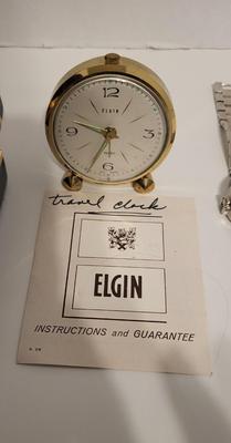 SW INSPIRED NECKLACE, ELGIN TRAVEL CLOCK, UNIQUE MEN'S WATCH AND SMALL JEWELRY BOX
