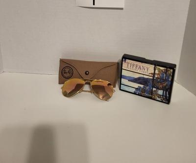 RAY BAN AVIATOR SUNGLASSES AND TIFFANY PLAYING CARDS