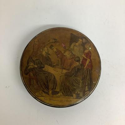 479 19th C. Lacquerware Paper Mache Snuffbox & Tin Box