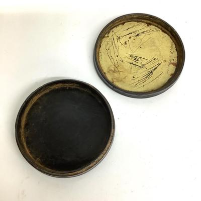 479 19th C. Lacquerware Paper Mache Snuffbox & Tin Box
