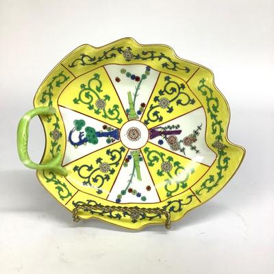485 Herend Hungary Hand Painted Leaf Dish