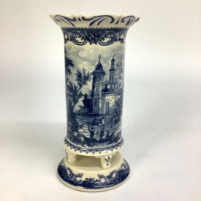 490 Transferware Footed Vase & Oriental Bowl
