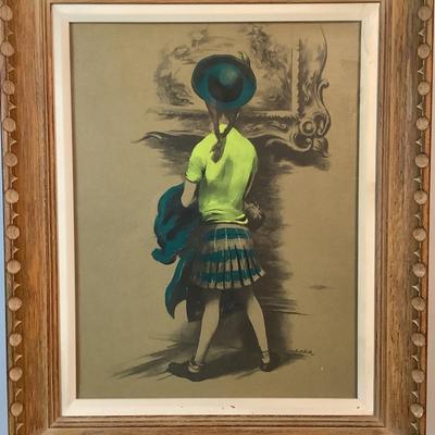 501 "Museum Visitor " Framed Lithograph by Lawrence Beall Smith 1946