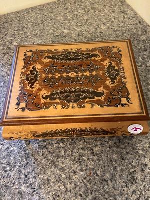 Italian Wooden Inlay Musical Jewelry Box | Lot Two