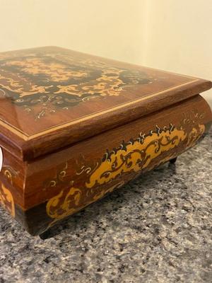 Italian Wooden Inlay Musical Jewelry Box | Lot Five