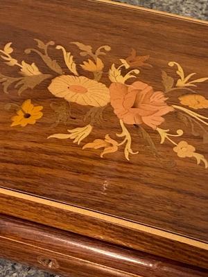 Italian Wooden Inlay Musical Jewelry Box | Lot Six