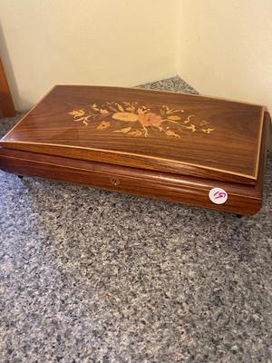 Italian Wooden Inlay Musical Jewelry Box | Lot Six