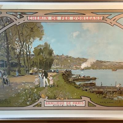 507 Antique Original Travel Poster Chemin de Fer D'Orleans/Banlieue de Paris by Luigi Loir