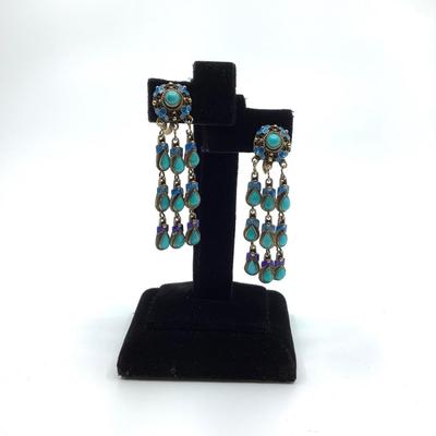514 Antique Turquoise/Enamel Earrings