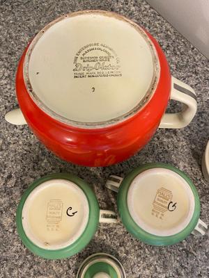 HALLS Coffee Pot, Creamer, and Sugar Lot