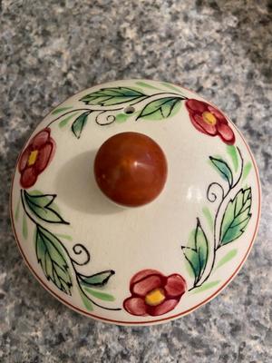 Vintage Handpainted Rooster Teapot, Pitcher, Sugar, and Creamer