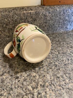 Vintage Handpainted Rooster Teapot, Pitcher, Sugar, and Creamer