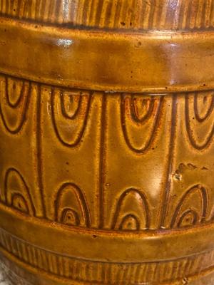 Vintage Brown Barrel Pitcher