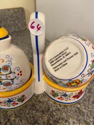 Mediterranean LTD Oil and Vinegar Ceramic Carafes with Lid