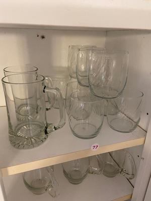 Assorted Kitchen Glassware Lot | Steins, Highballs, Mugs