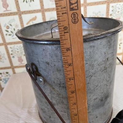 Antique tin bucket w/ lid!