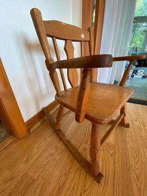 Vintage Child Sized Rocking Chair with Music Box