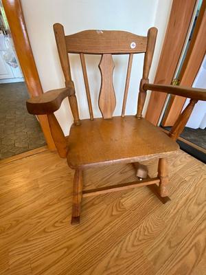Vintage Child Sized Rocking Chair with Music Box