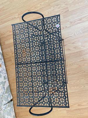 MCM Metal Black Magazine Rack/Telephone Stand