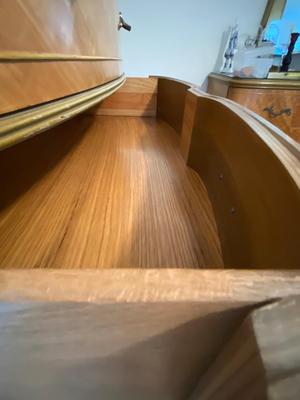 Antique French Louis XV Carved Satinwood Five Drawer Dresser