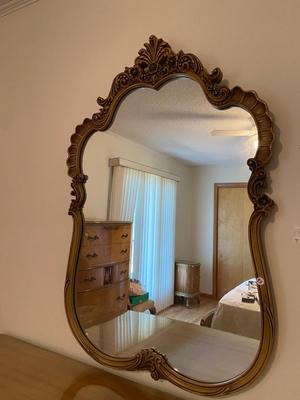 Antique French Louis XV Ornate Mirror (Matching Bedroom Set)