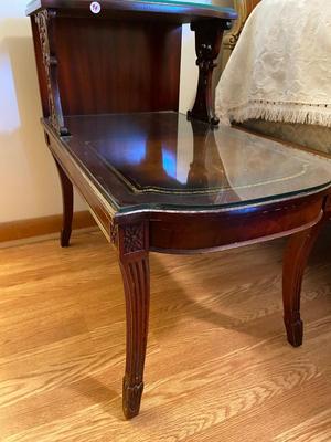 Antique French Louis XV Carved Satinwood End Table with Storage | Lot One