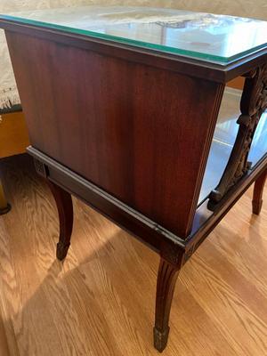 Antique French Louis XV Carved Satinwood End Table with Storage | Lot One