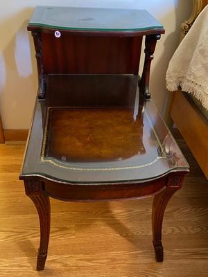 Antique French Louis XV Carved Satinwood End Table with Storage | Lot One