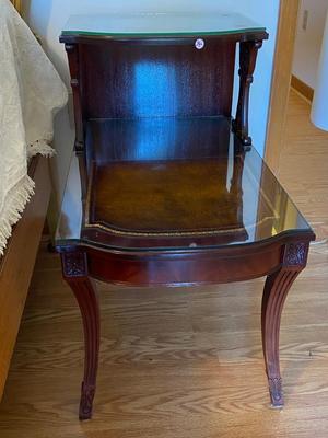 Antique French Louis XV Carved Satinwood End Table with Storage | Lot Two