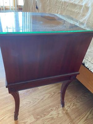 Antique French Louis XV Carved Satinwood End Table with Storage | Lot Two