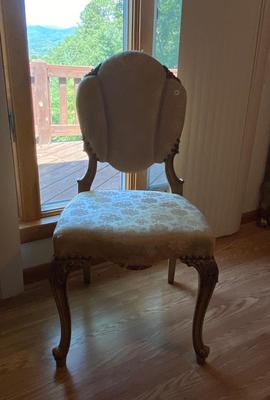 Antique French Louis XV Carved Upholstered Chair