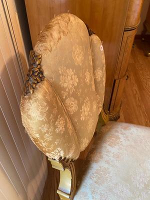 Antique French Louis XV Carved Upholstered Chair