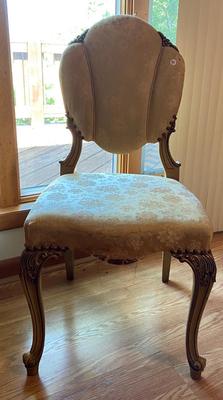 Antique French Louis XV Carved Upholstered Chair