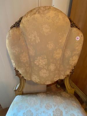 Antique French Louis XV Carved Upholstered Chair