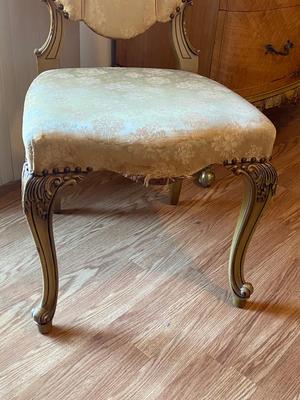 Antique French Louis XV Carved Upholstered Chair
