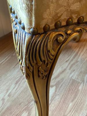 Antique French Louis XV Carved Upholstered Chair