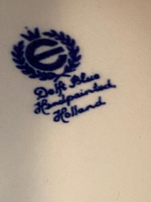 Vintage Delft Blue Candles and Candlesticks Pair