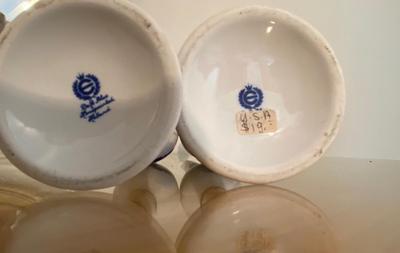 Vintage Delft Blue Candles and Candlesticks Pair