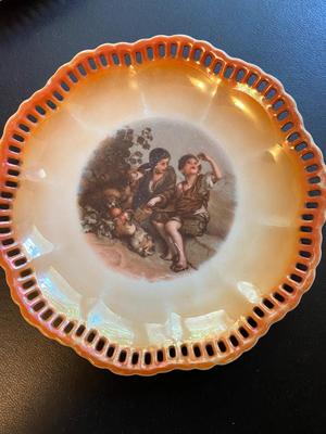 Three Antique UNIONNK Perforated Dessert Dishes