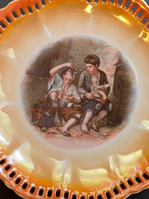 Three Antique UNIONNK Perforated Dessert Dishes