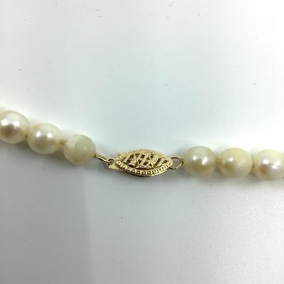 527 Cultured Pearl Necklace with 14K Gold Clasp