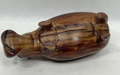 Carved Wooden Hippo figurine 2" x 5"