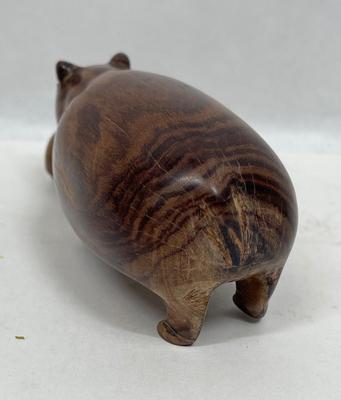 Carved Wooden Hippo figurine 2" x 5"